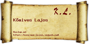 Kőmives Lajos névjegykártya